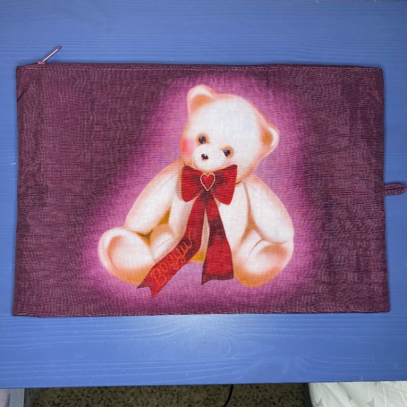 BAGGU Large Go Pouch Fancy Animals Teddy Bear Print NWOT - Picture 1 of 9